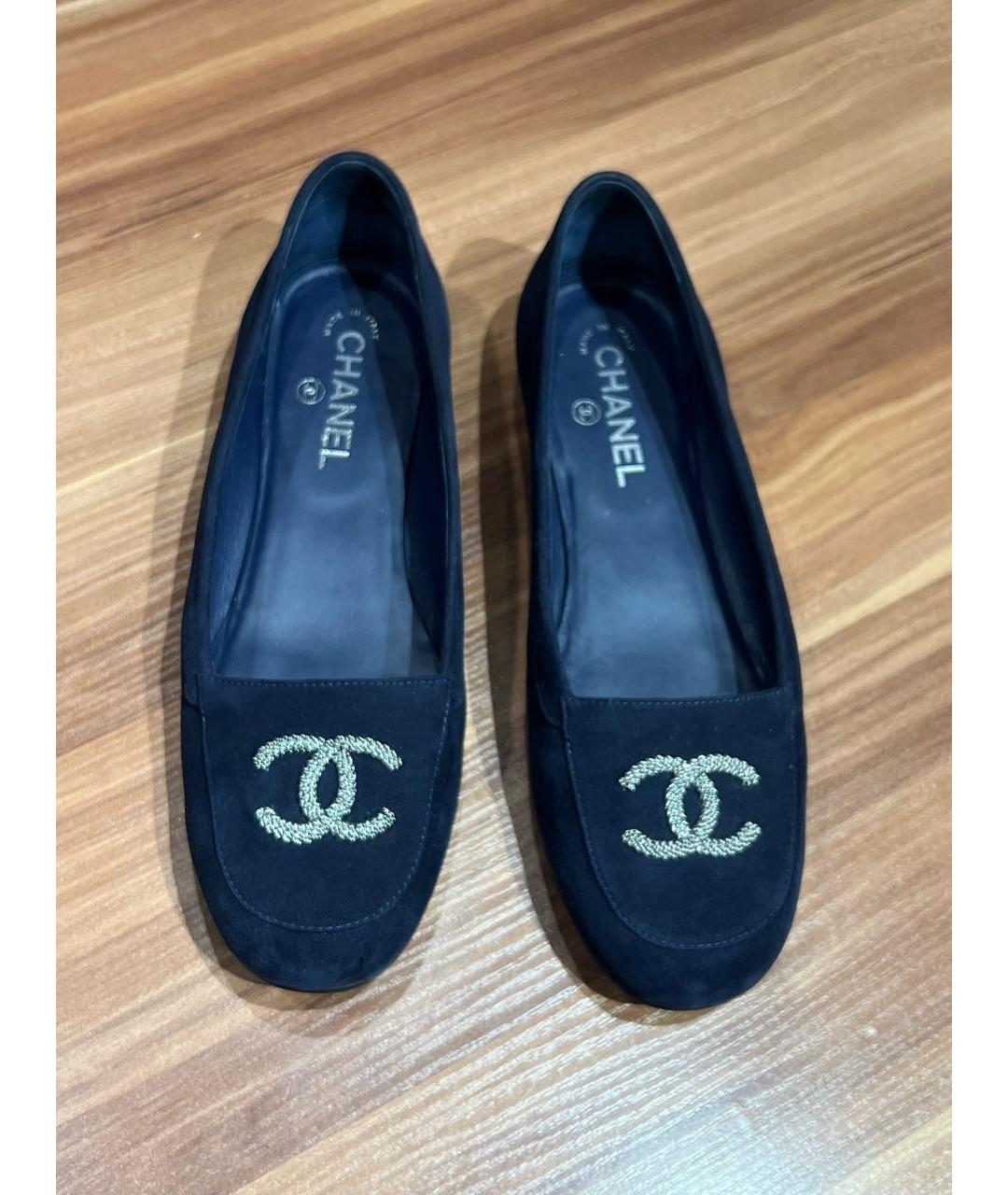 CHANEL Темно-синие замшевые балетки, фото 2