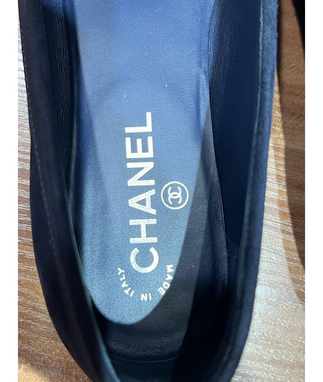 CHANEL Темно-синие замшевые балетки, фото 8