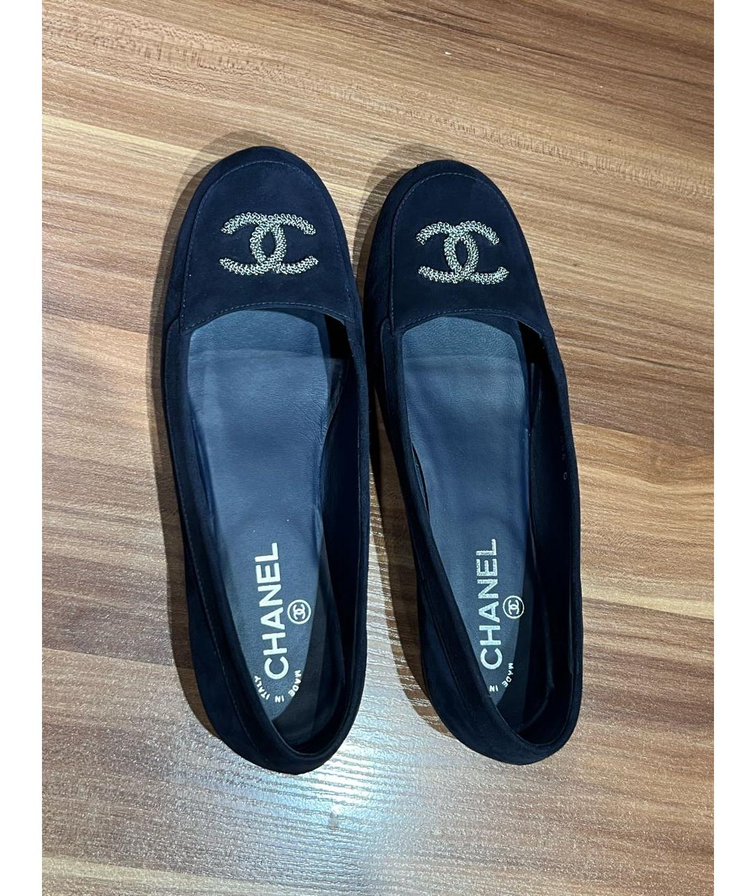 CHANEL Темно-синие замшевые балетки, фото 3