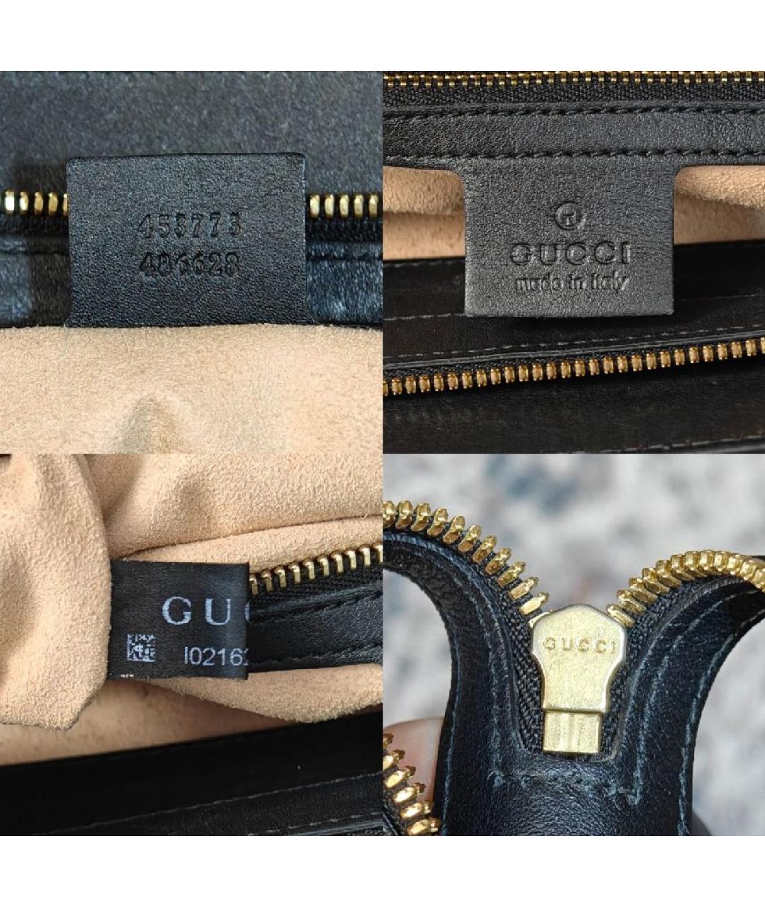 GUCCI Черная кожаная сумка с короткими ручками, фото 5