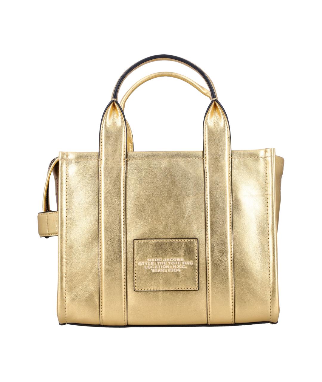 MARC JACOBS Золотая кожаная сумка тоут, фото 4
