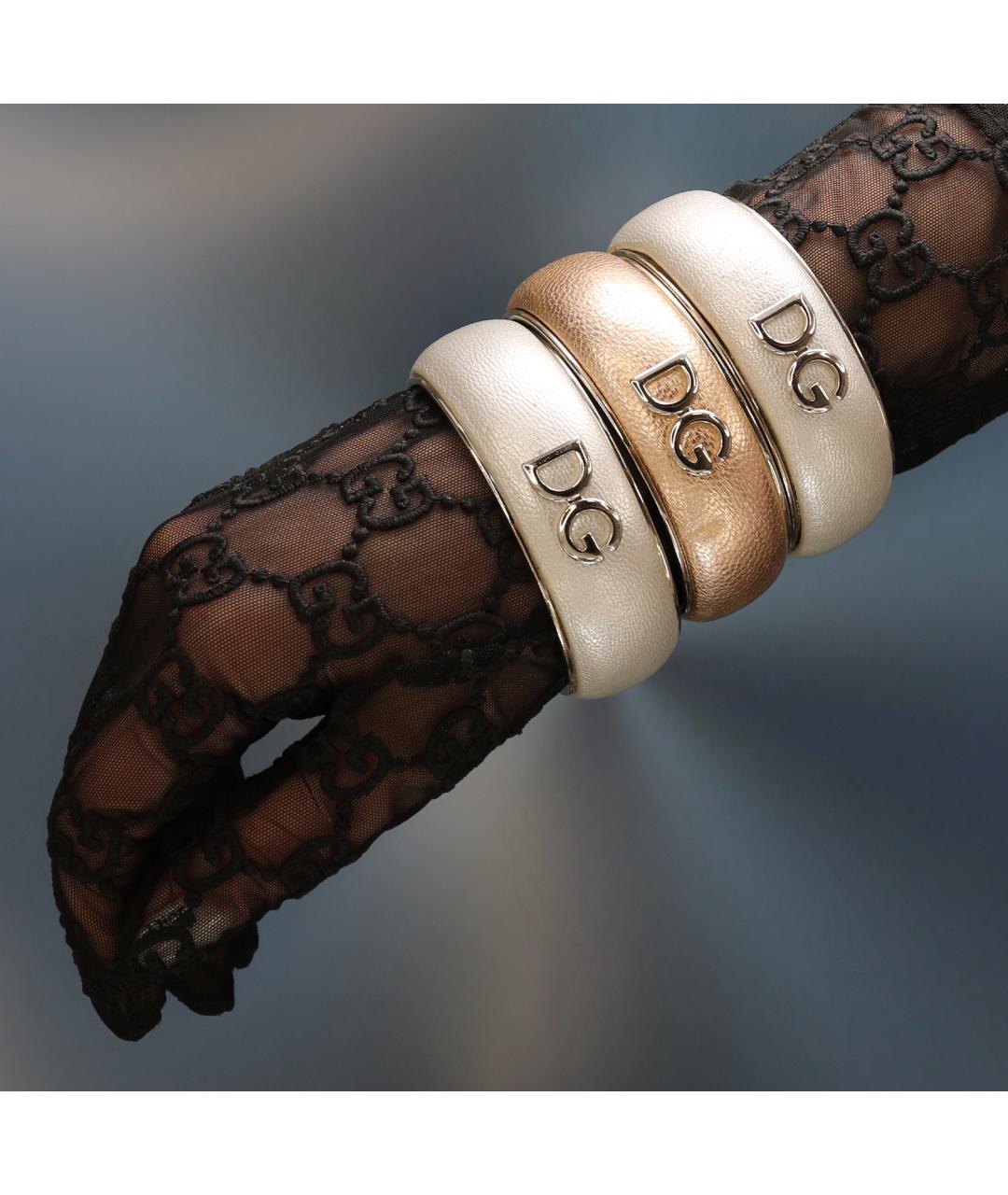 DOLCE&GABBANA Белый кожаный браслет, фото 6