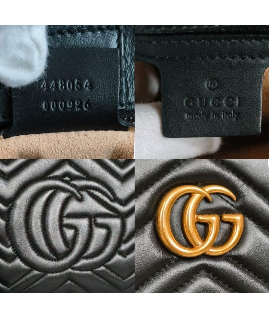 GUCCI Черная кожаная сумка с короткими ручками, фото 5