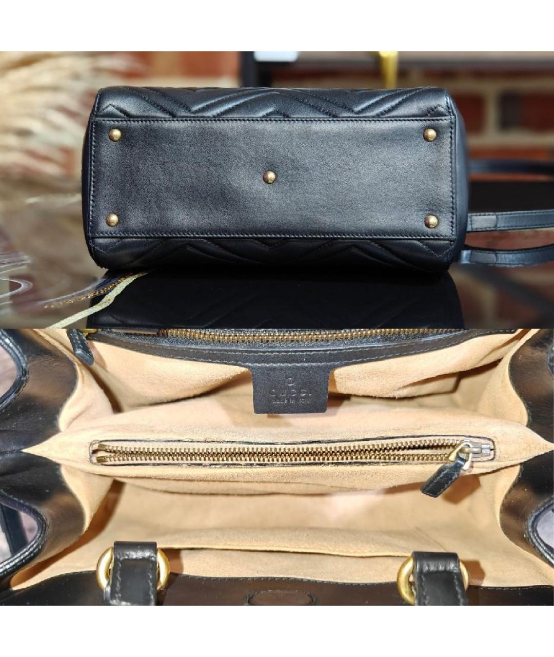 GUCCI Черная кожаная сумка с короткими ручками, фото 6