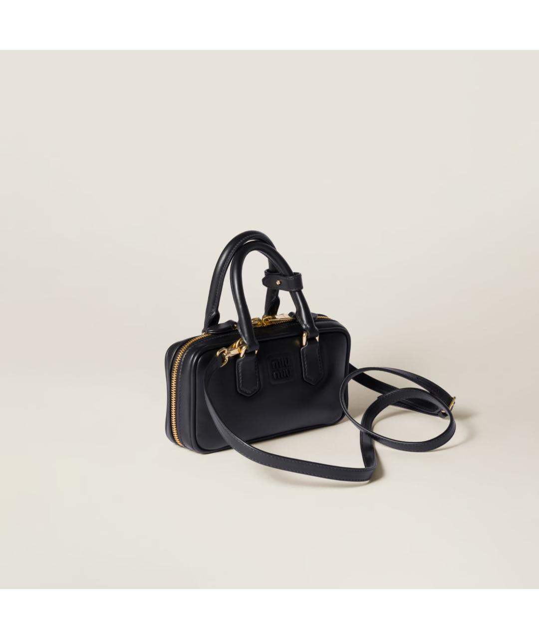 MIU MIU Черная кожаная сумка с короткими ручками, фото 2