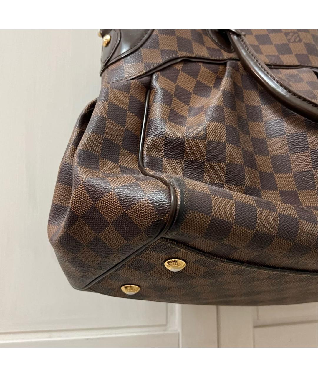 LOUIS VUITTON Коричневая кожаная сумка тоут, фото 3