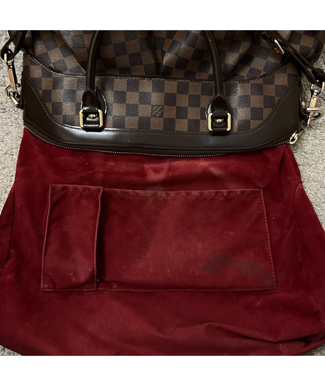 LOUIS VUITTON Коричневая кожаная сумка тоут, фото 7