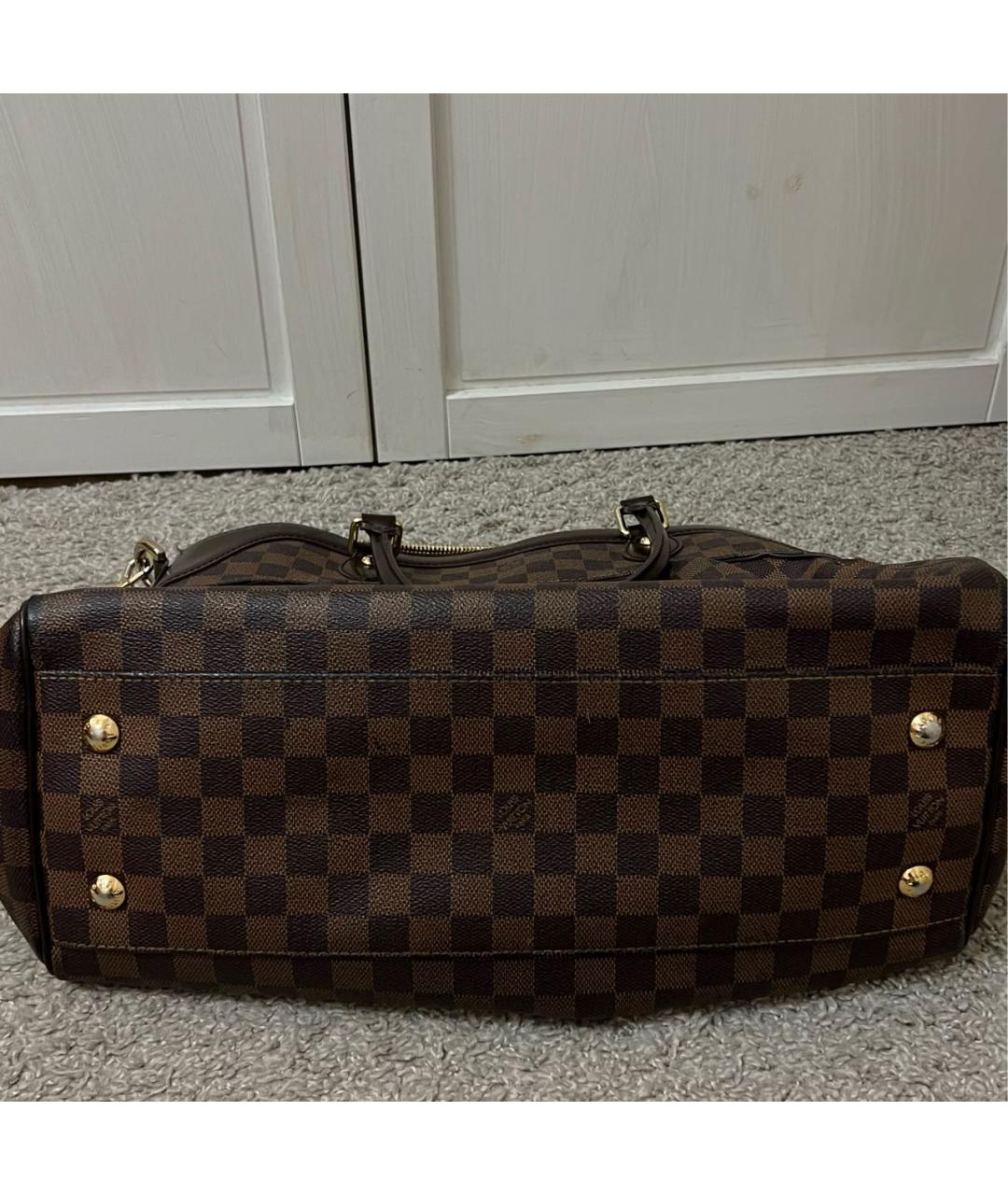 LOUIS VUITTON Коричневая кожаная сумка тоут, фото 4