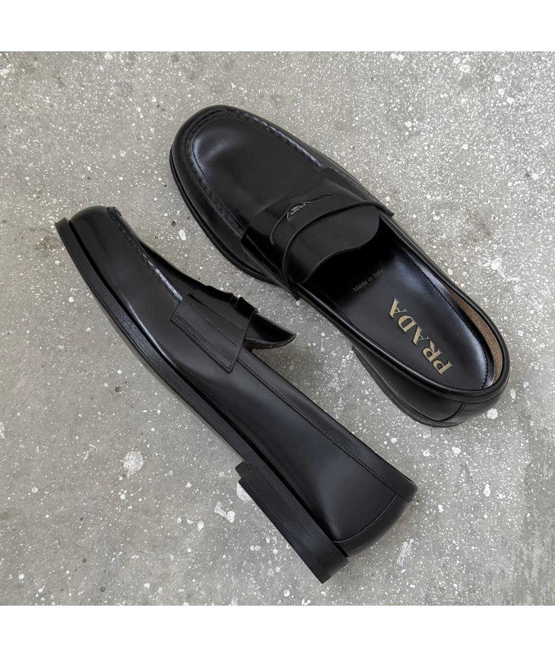PRADA Черные кожаные лоферы, фото 5
