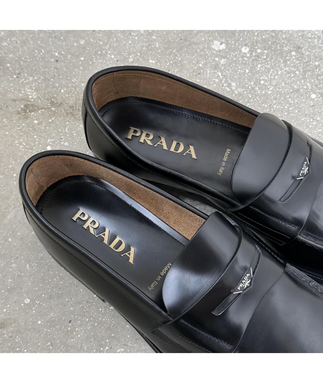 PRADA Черные кожаные лоферы, фото 9