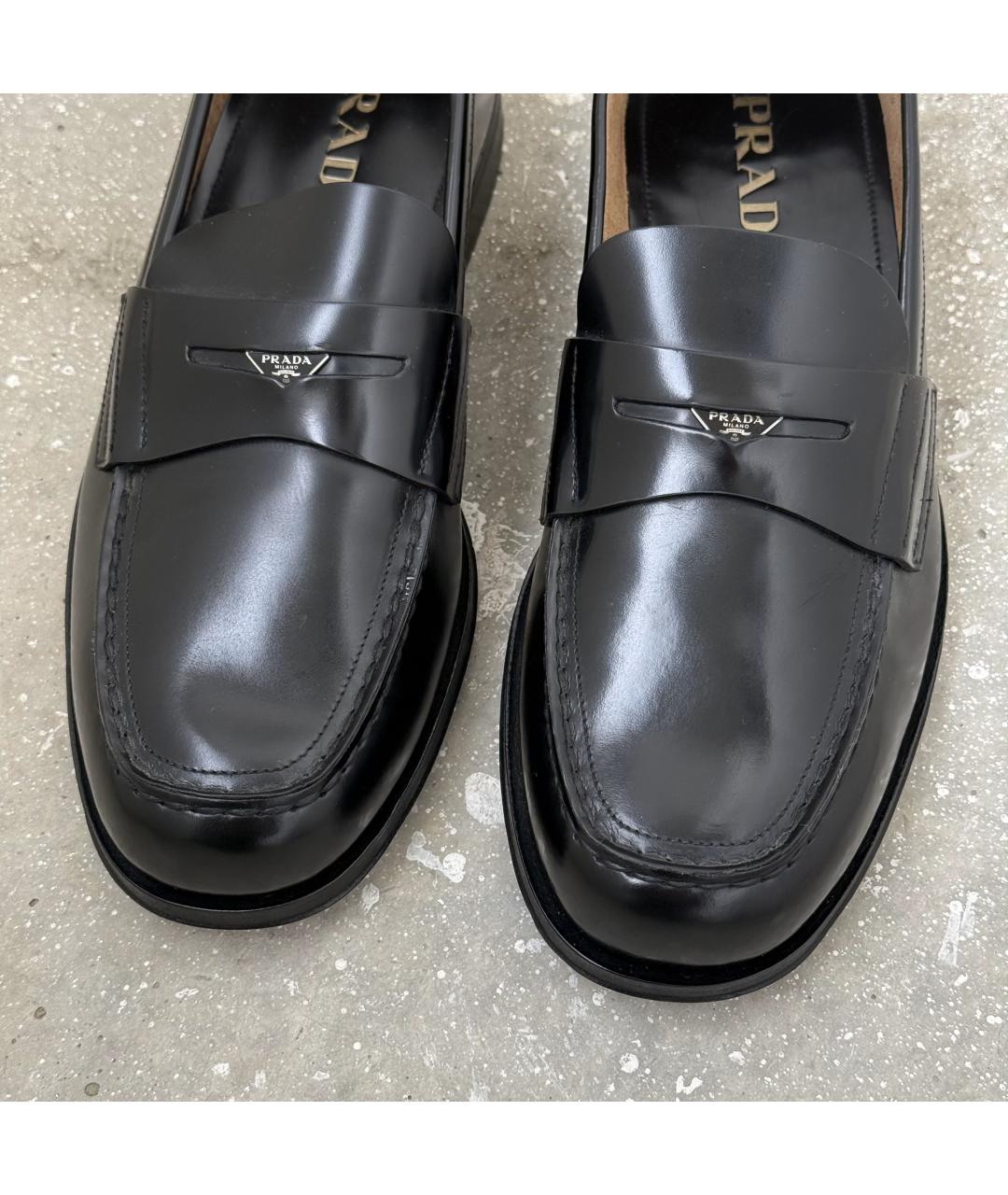 PRADA Черные кожаные лоферы, фото 8
