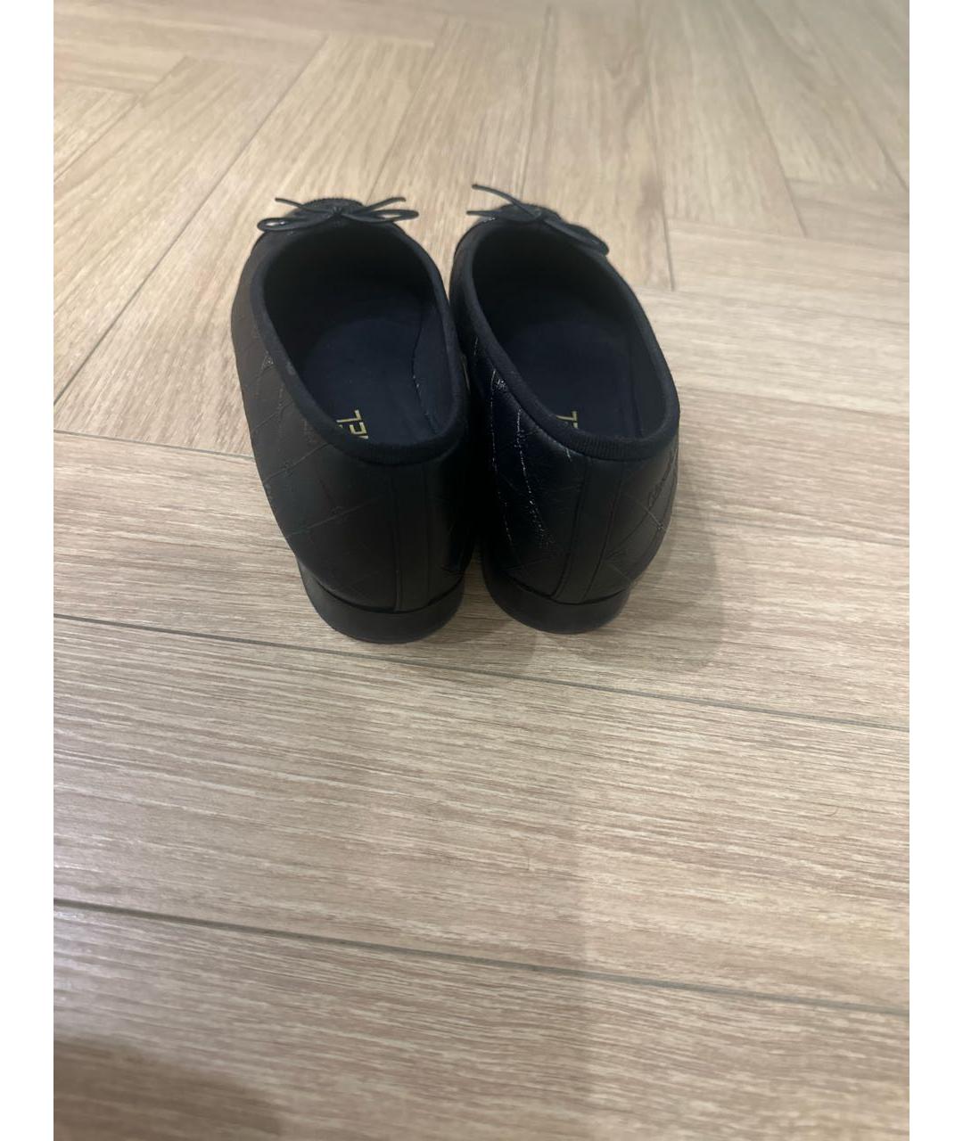 CHANEL Черные кожаные балетки, фото 4