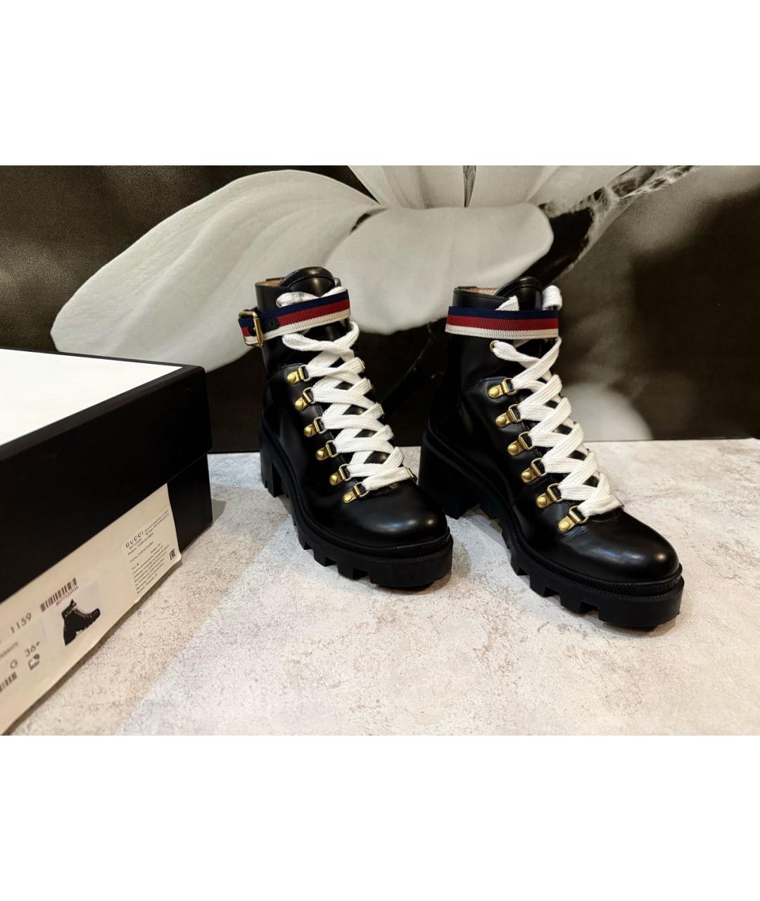 GUCCI Черные ботильоны из лакированной кожи, фото 2