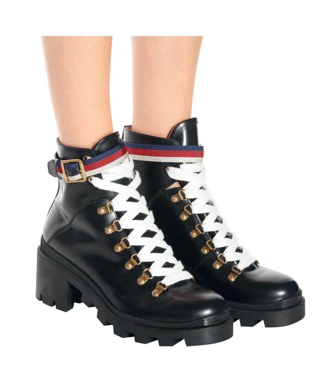 GUCCI Черные ботильоны из лакированной кожи, фото 6