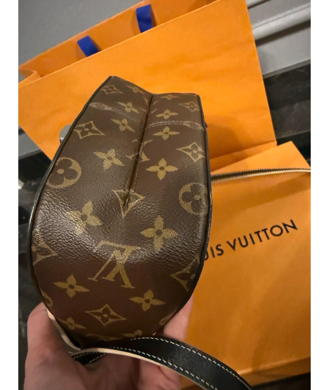 LOUIS VUITTON Коричневая кожаная сумка через плечо, фото 5