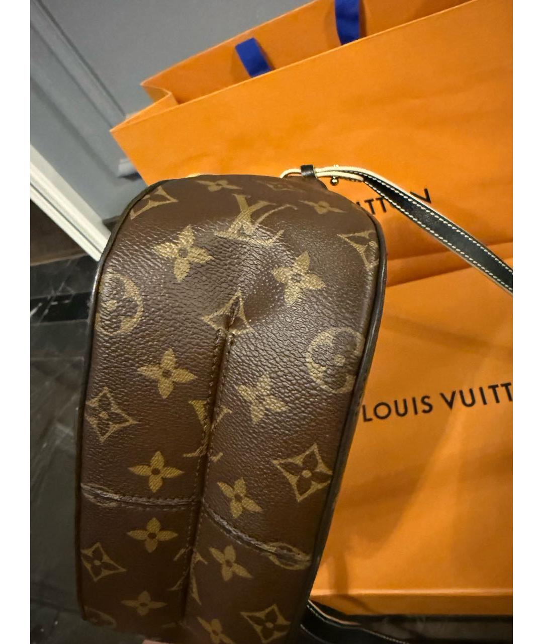 LOUIS VUITTON Коричневая кожаная сумка через плечо, фото 6