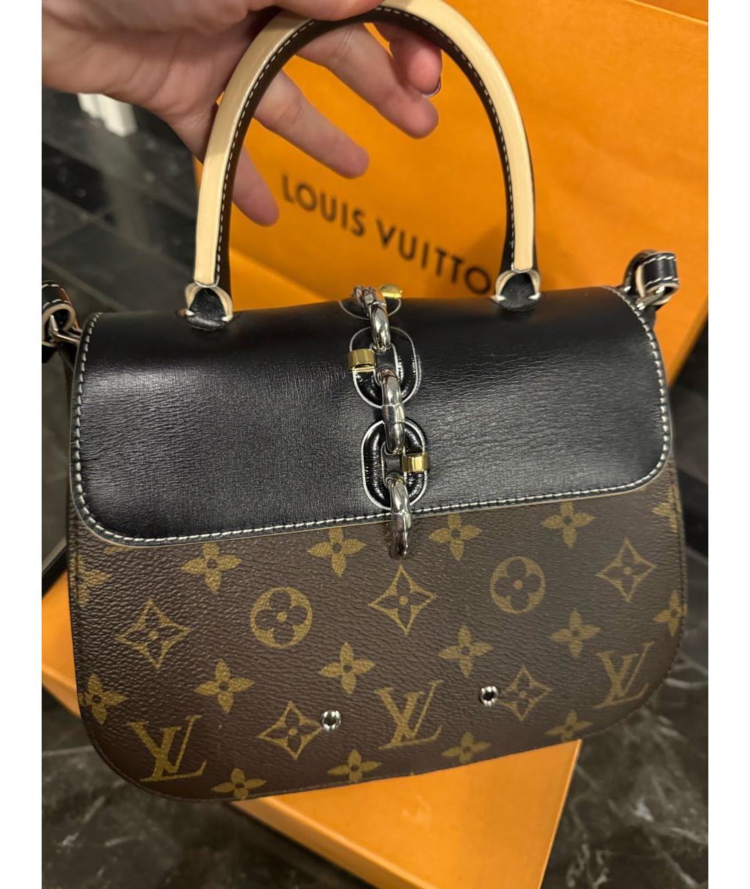 LOUIS VUITTON Коричневая кожаная сумка через плечо, фото 2