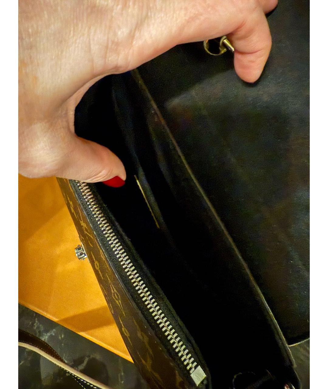LOUIS VUITTON Коричневая кожаная сумка через плечо, фото 3