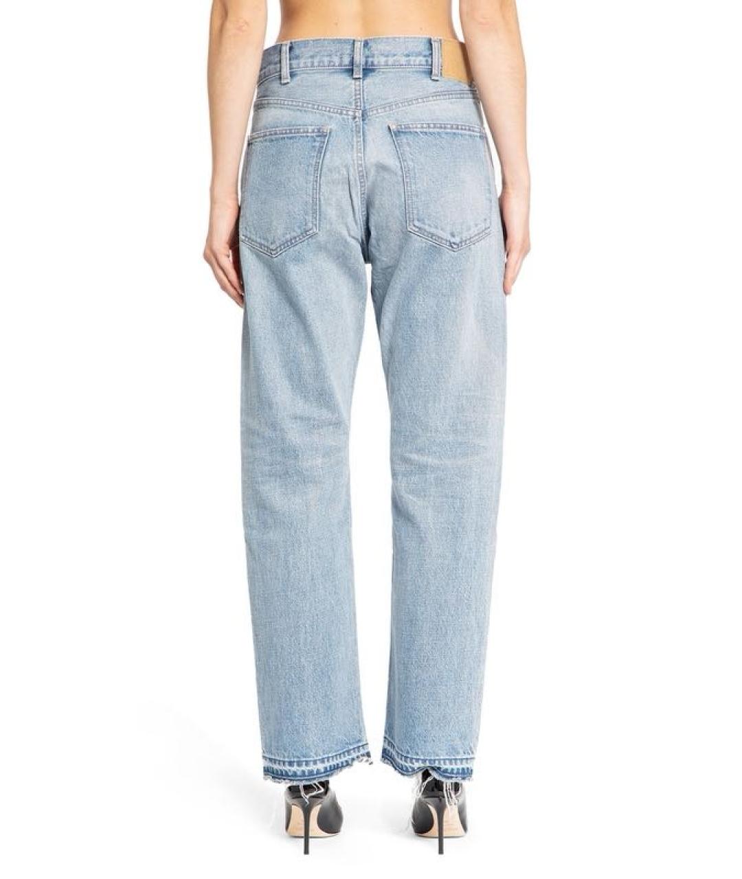 CELINE Голубые хлопковые прямые джинсы, фото 6