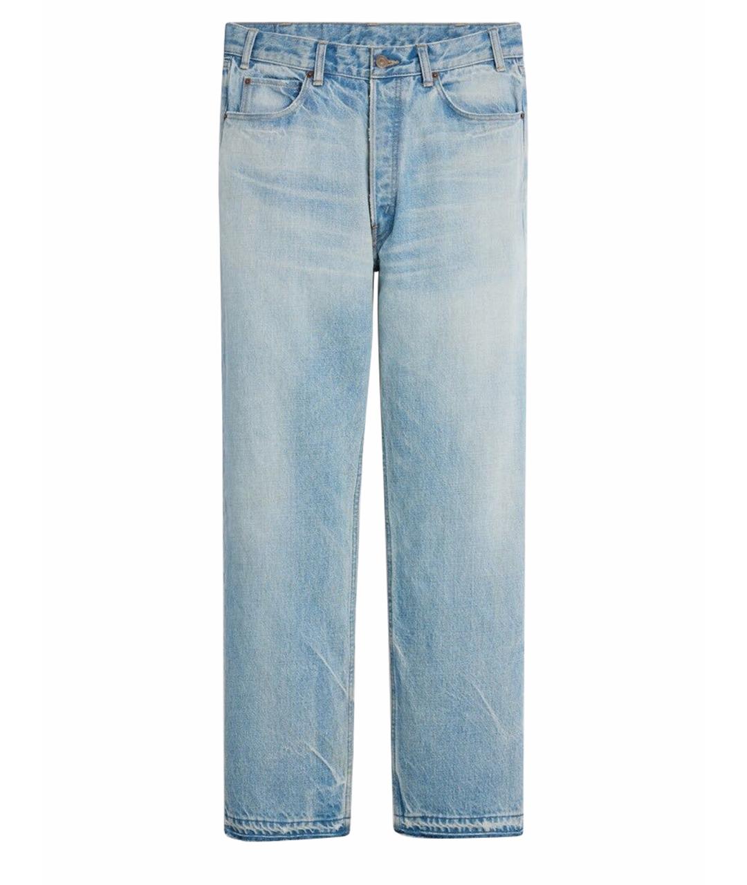 CELINE Голубые хлопковые прямые джинсы, фото 1
