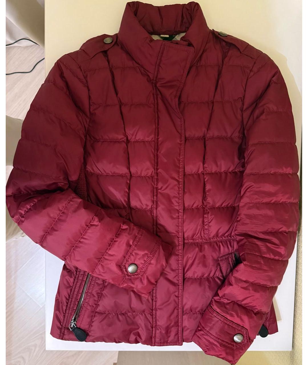 BURBERRY Бордовая полиэстеровая куртка, фото 7