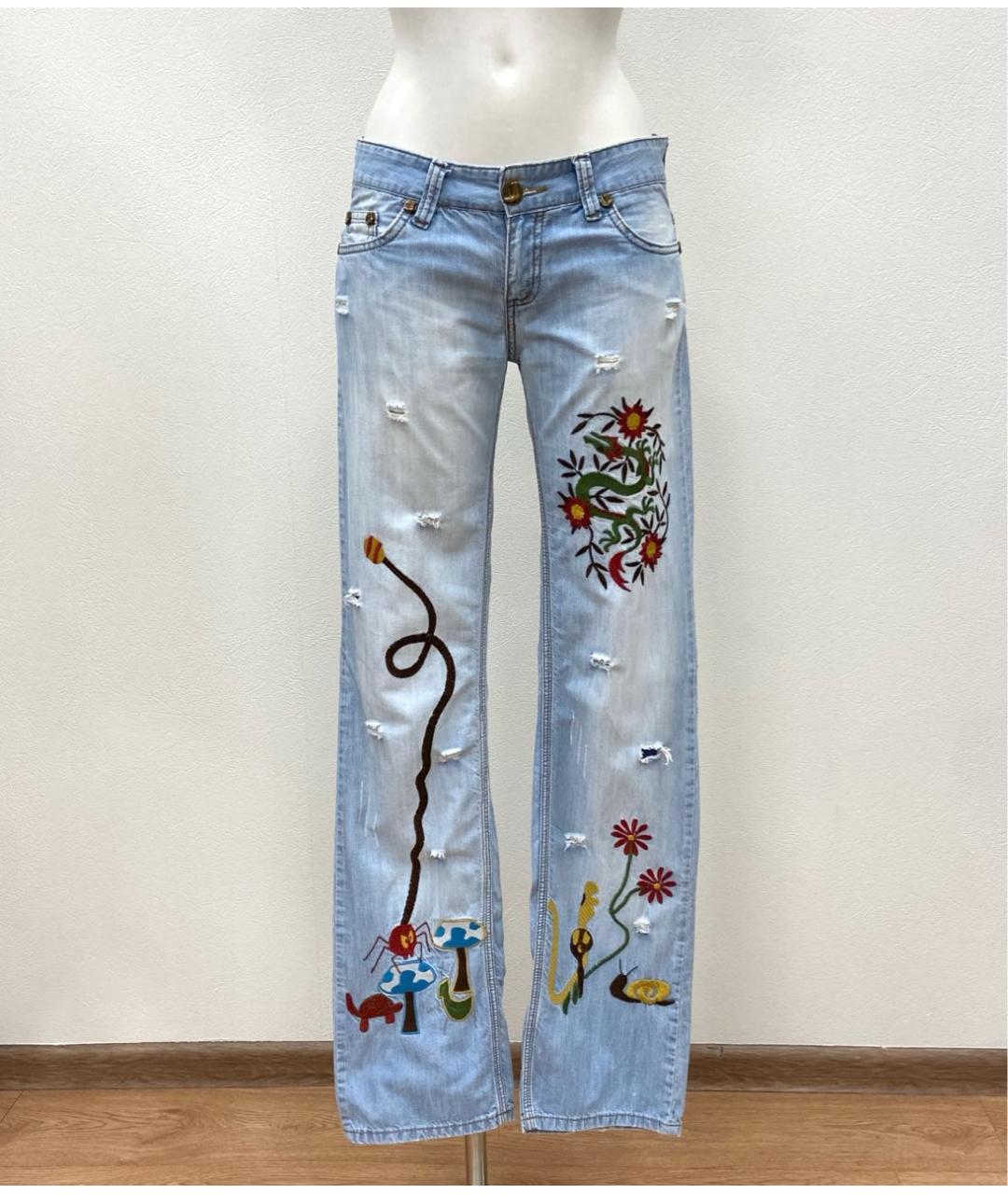 DSQUARED2 Голубые хлопковые джинсы клеш, фото 9
