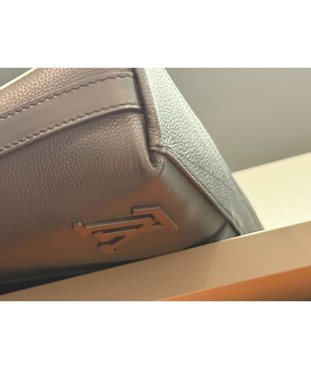 LOUIS VUITTON Черный кожаный портфель, фото 5