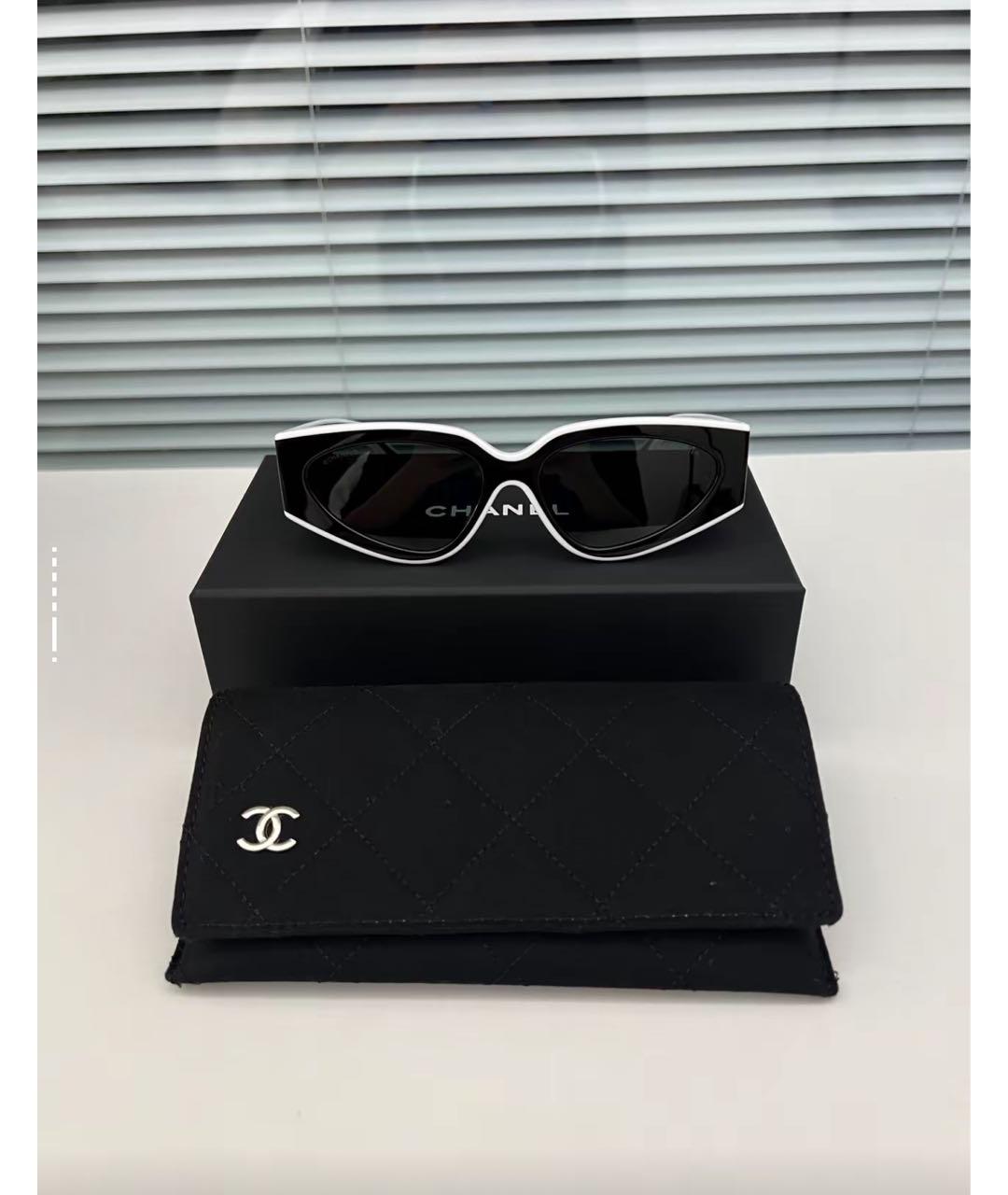 CHANEL Черные пластиковые солнцезащитные очки, фото 4