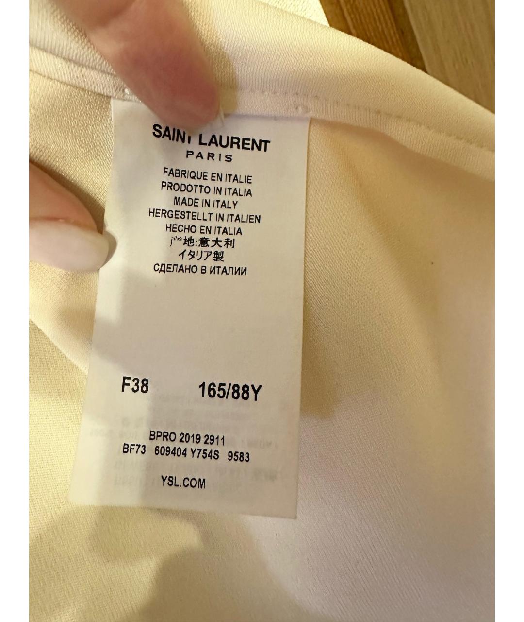 SAINT LAURENT Белая шелковая блузы, фото 3