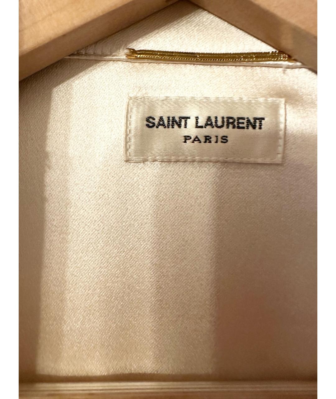 SAINT LAURENT Белая шелковая блузы, фото 2