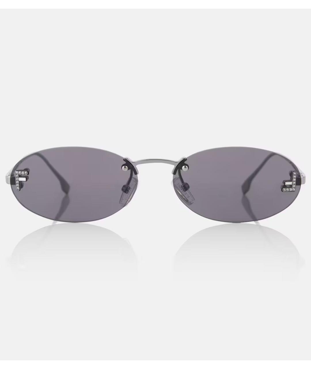 FENDI Черные металлические солнцезащитные очки, фото 2