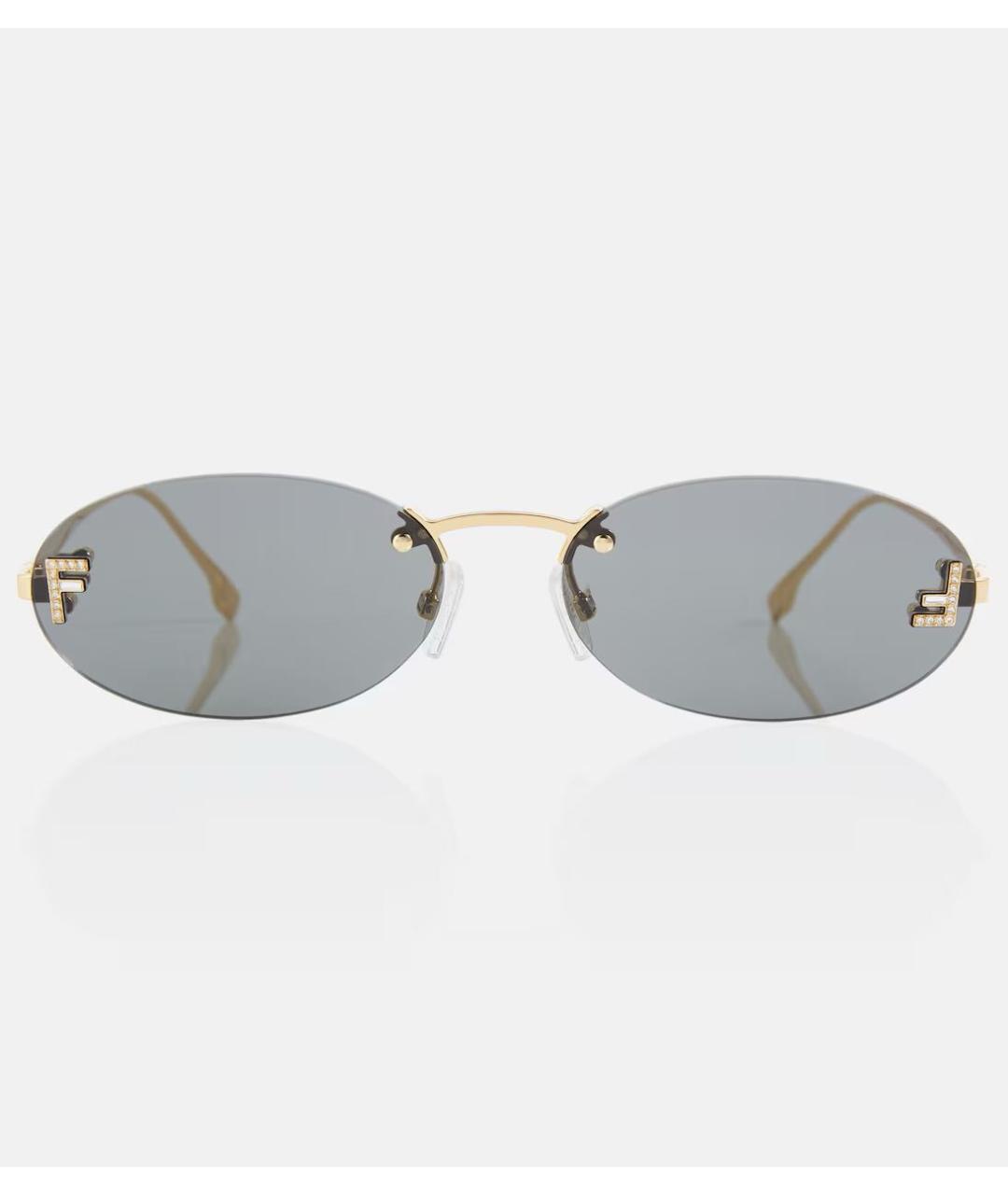 FENDI Черные металлические солнцезащитные очки, фото 2