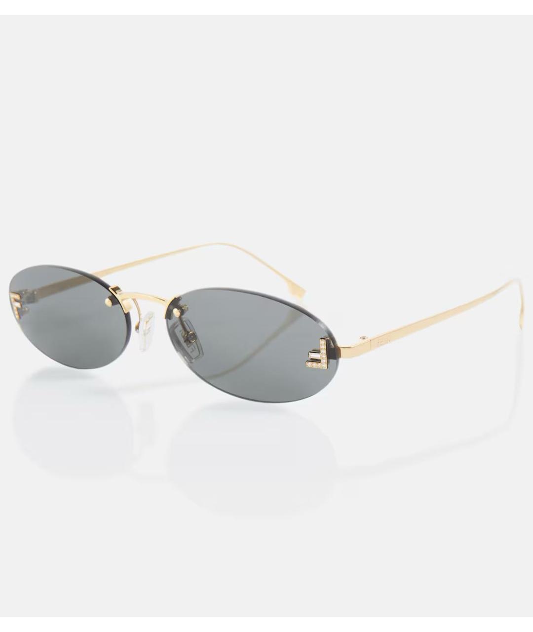 FENDI Черные металлические солнцезащитные очки, фото 4