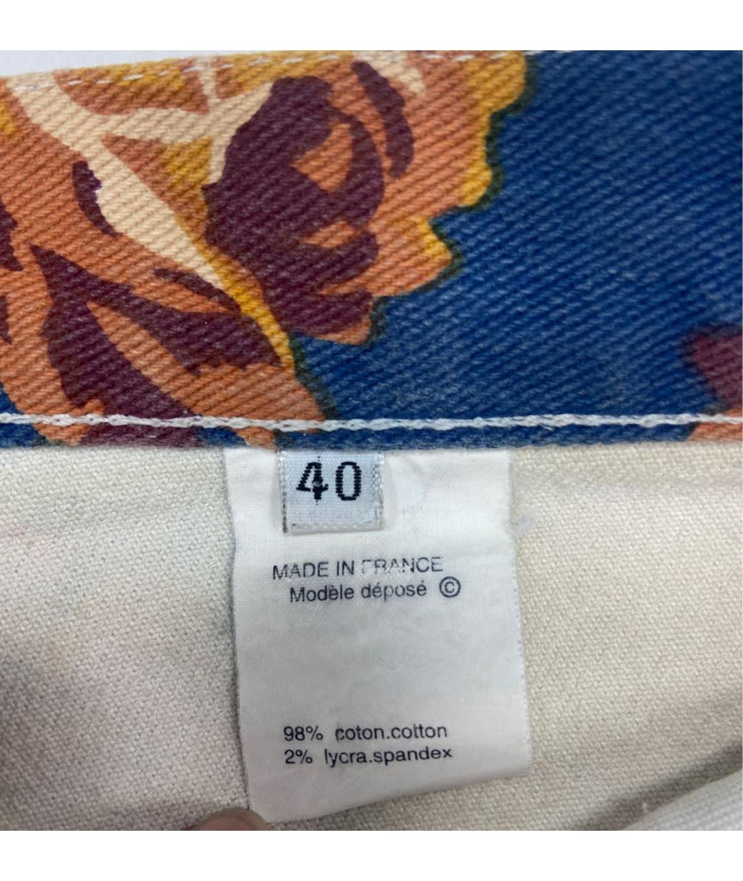 KENZO Темно-синяя хлопко-эластановая юбка мини, фото 6