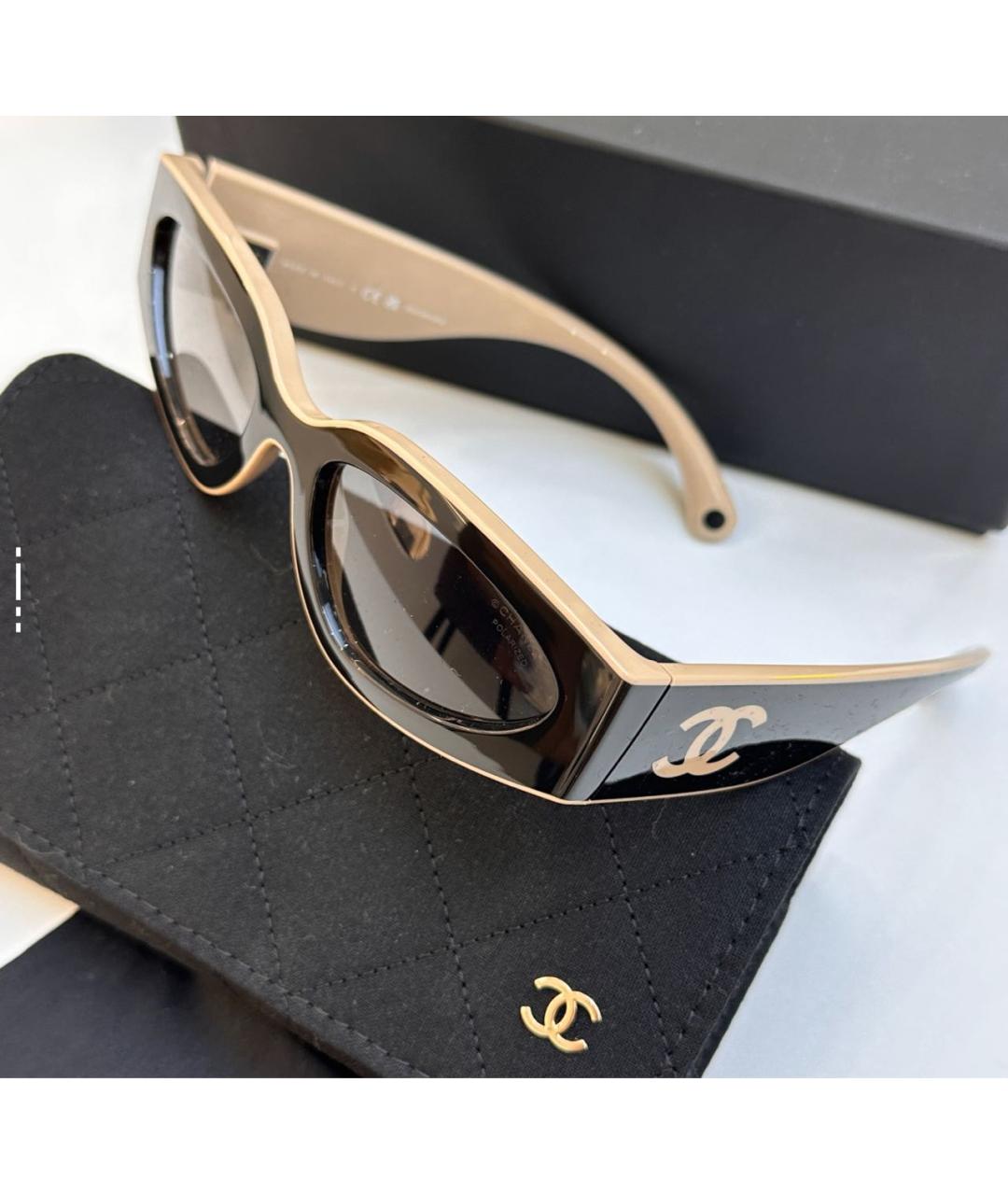 CHANEL Черные пластиковые солнцезащитные очки, фото 4