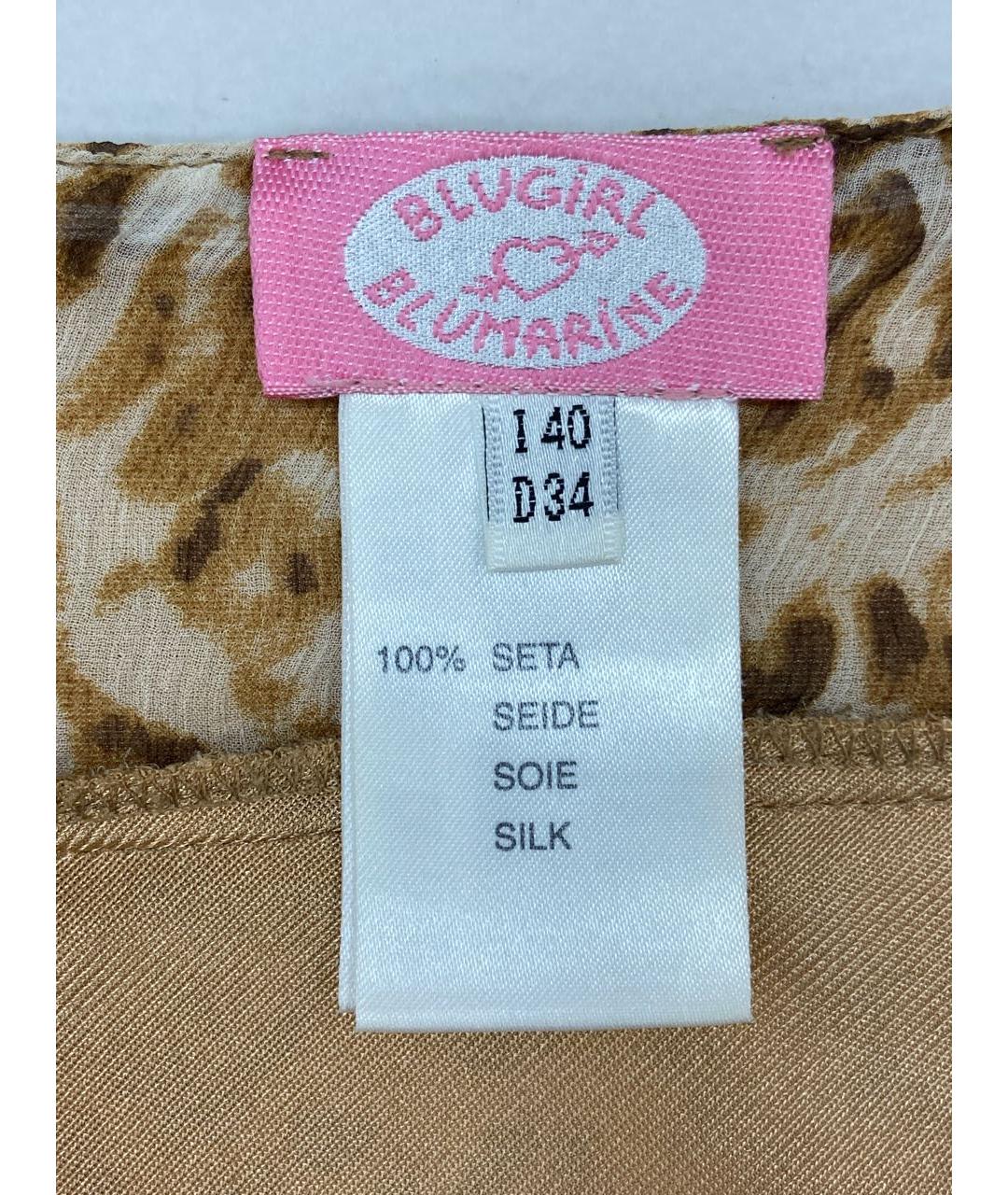 BLUGIRL Коричневая шелковая юбка мини, фото 6