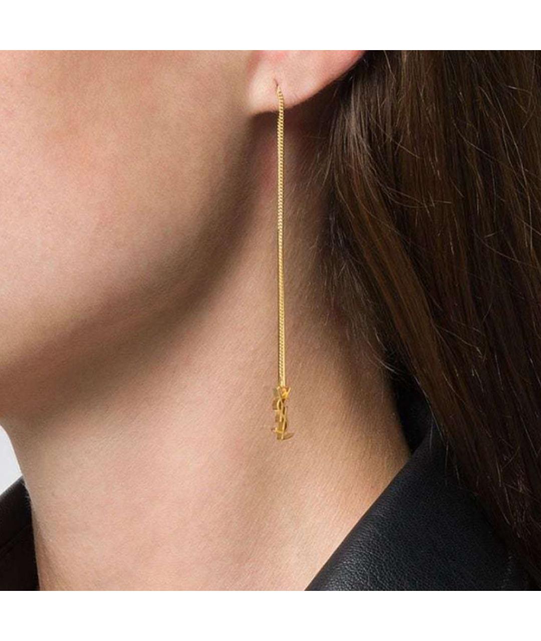 SAINT LAURENT Золотые серьги, фото 2
