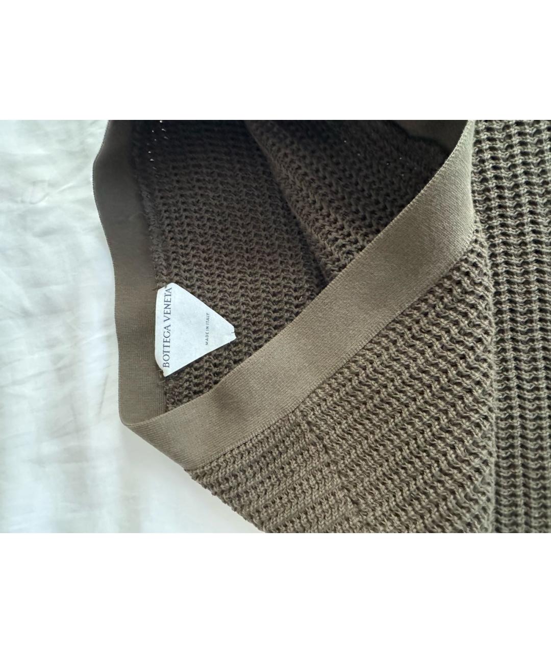 BOTTEGA VENETA Хаки хлопковая юбка мини, фото 2