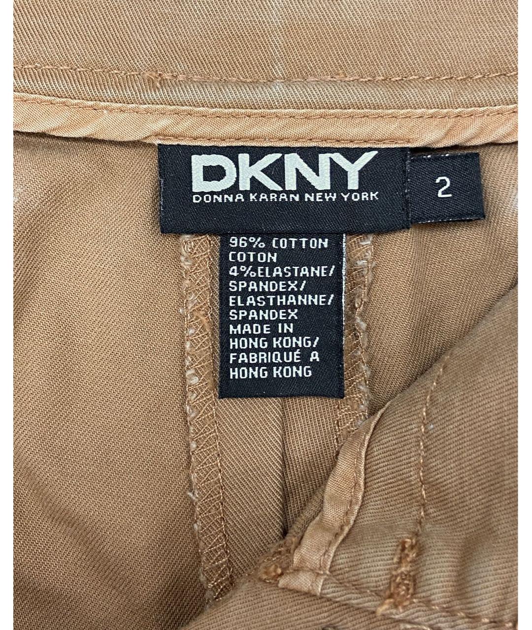 DKNY Коричневые хлопко-эластановые капри, фото 7