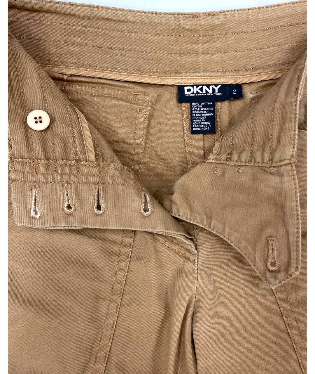 DKNY Коричневые хлопко-эластановые капри, фото 3