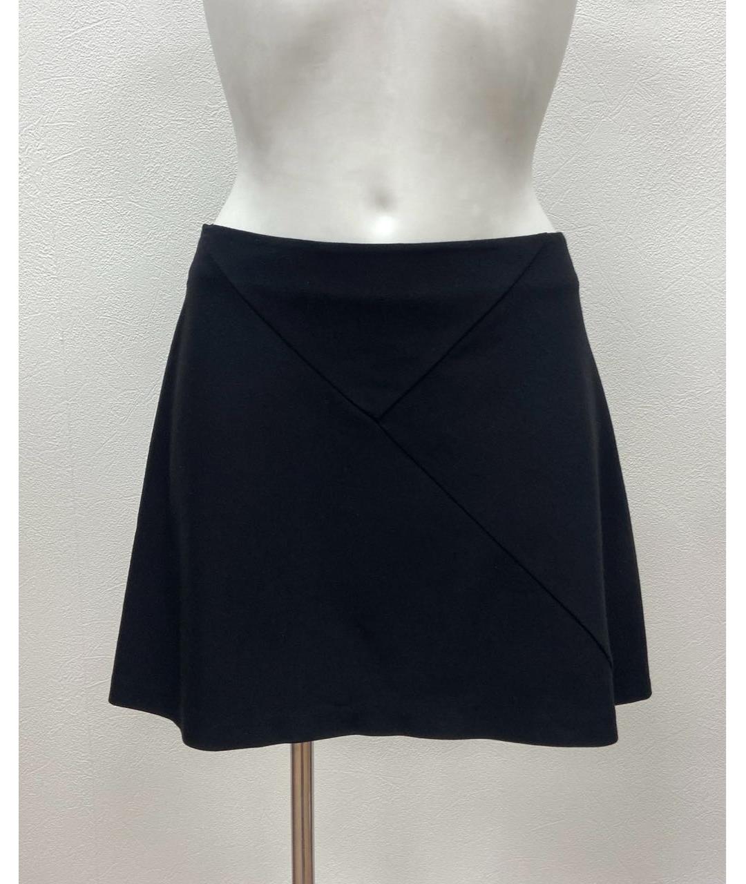 JIL SANDER Черная вискозная юбка мини, фото 7