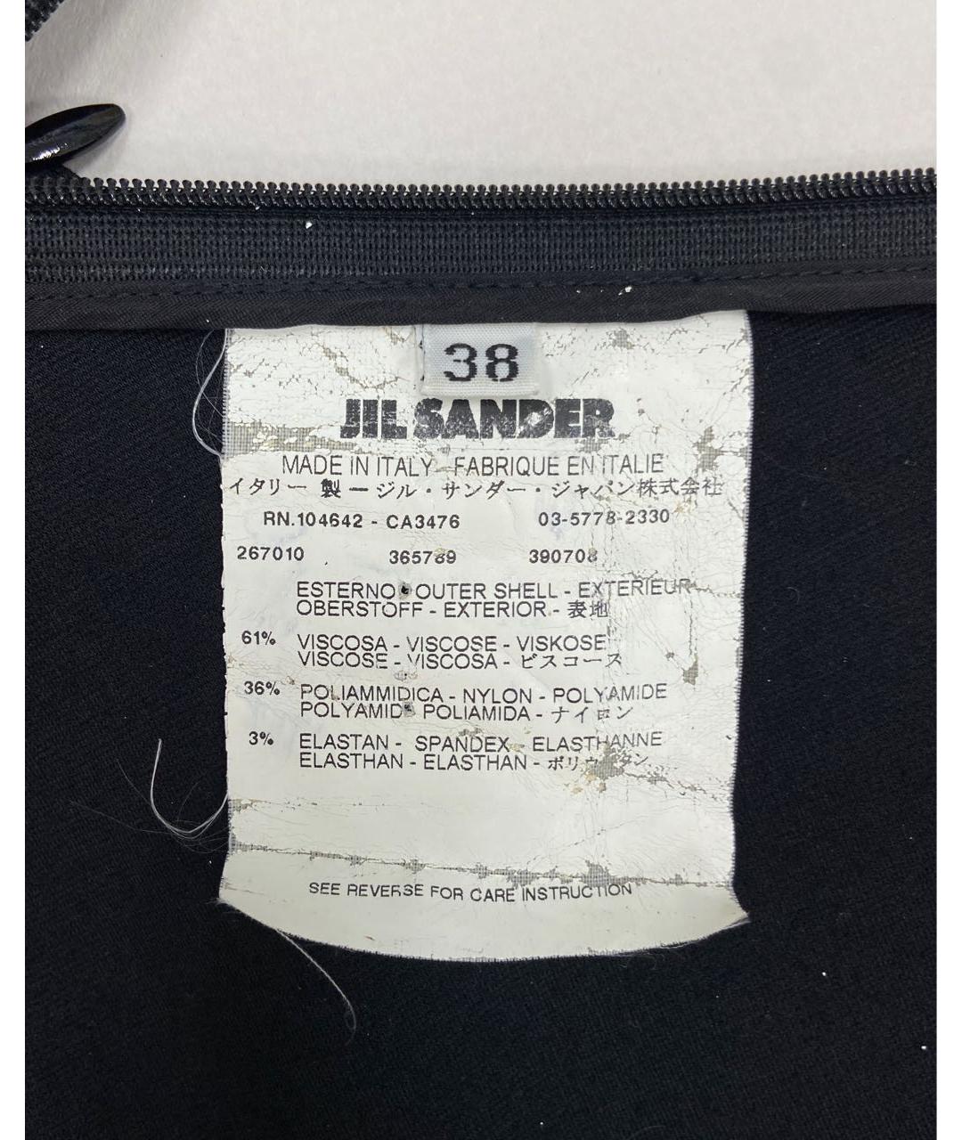 JIL SANDER Черная вискозная юбка мини, фото 6
