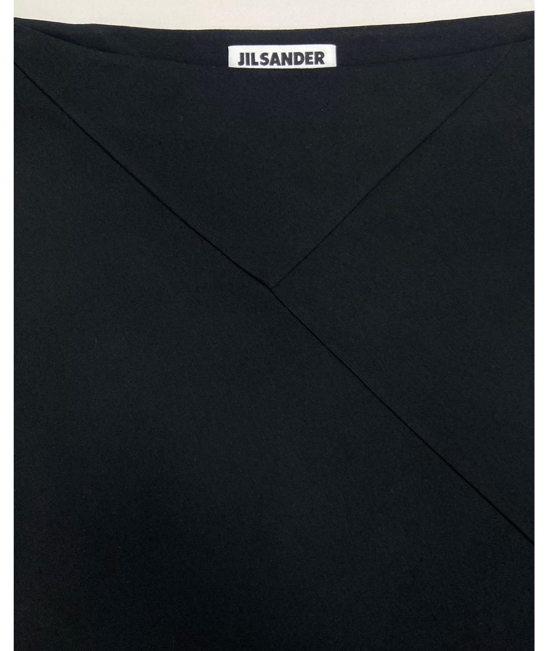 JIL SANDER Черная вискозная юбка мини, фото 4