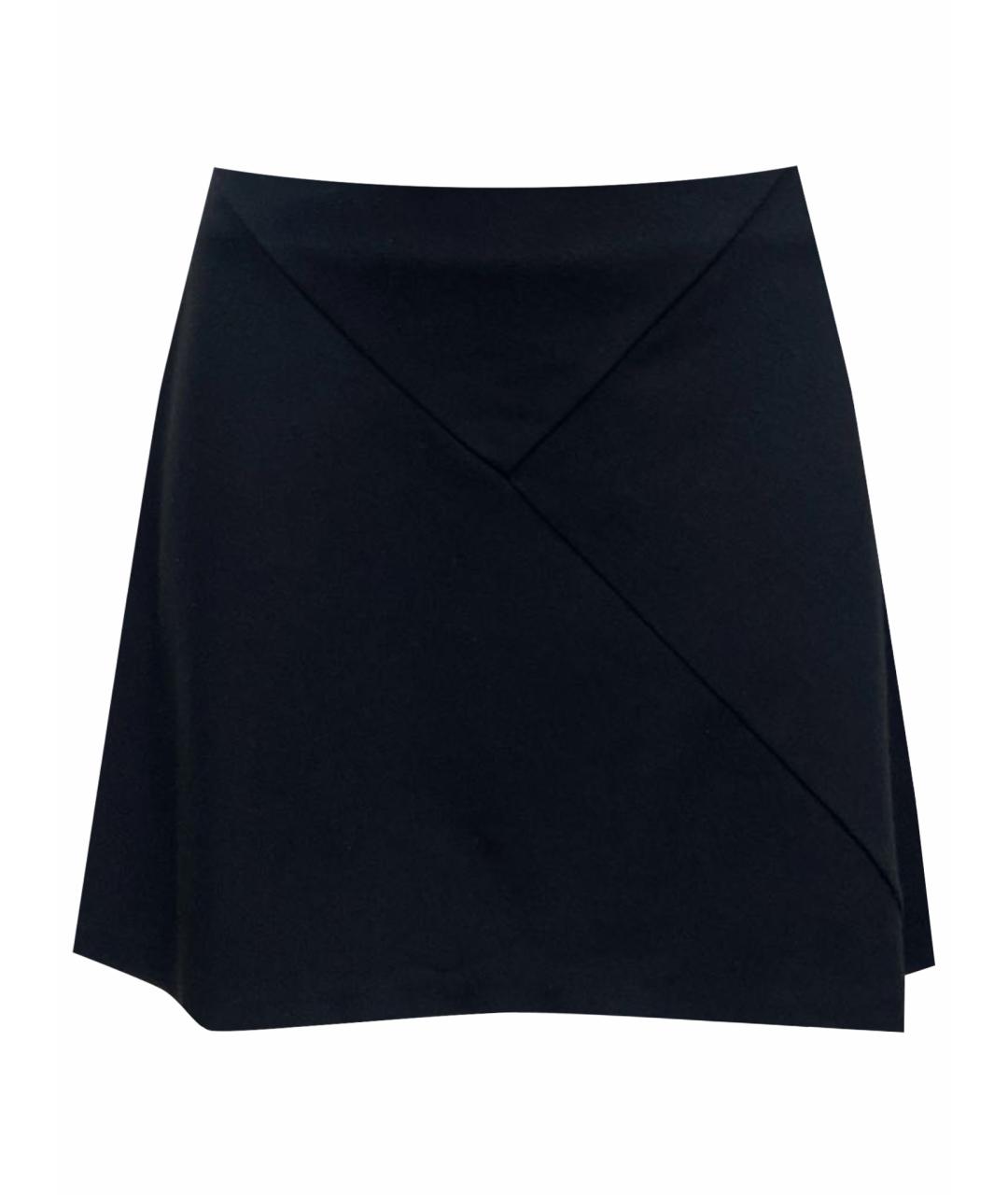 JIL SANDER Черная вискозная юбка мини, фото 1