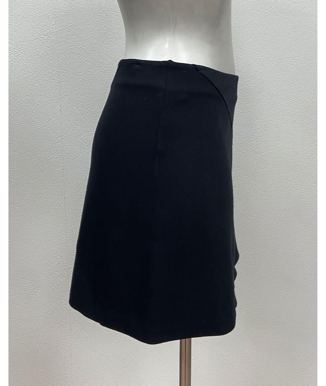 JIL SANDER Черная вискозная юбка мини, фото 5