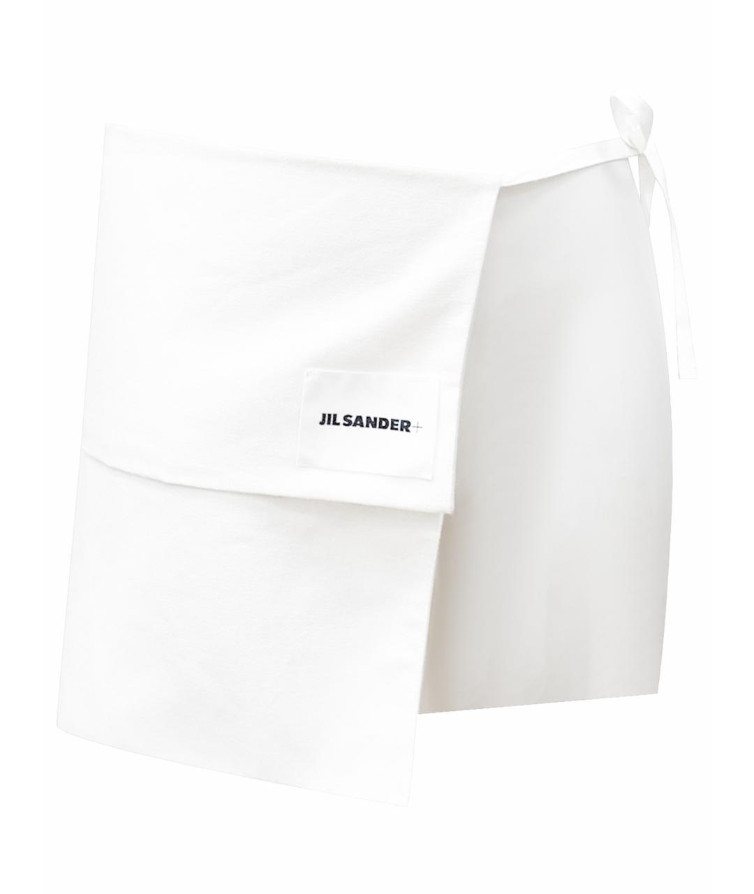 JIL SANDER Белая хлопковая юбка мини, фото 1
