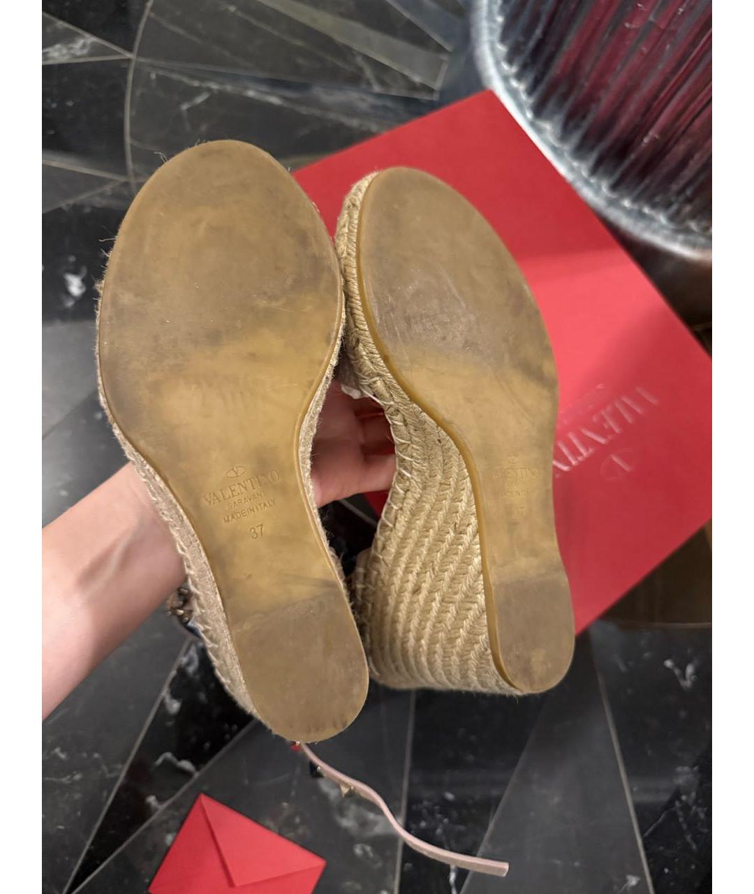 VALENTINO Розовые кожаные босоножки, фото 3