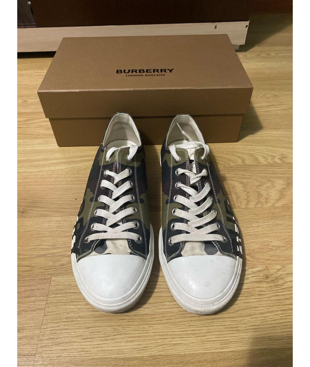 BURBERRY Текстильные низкие кроссовки / кеды, фото 2
