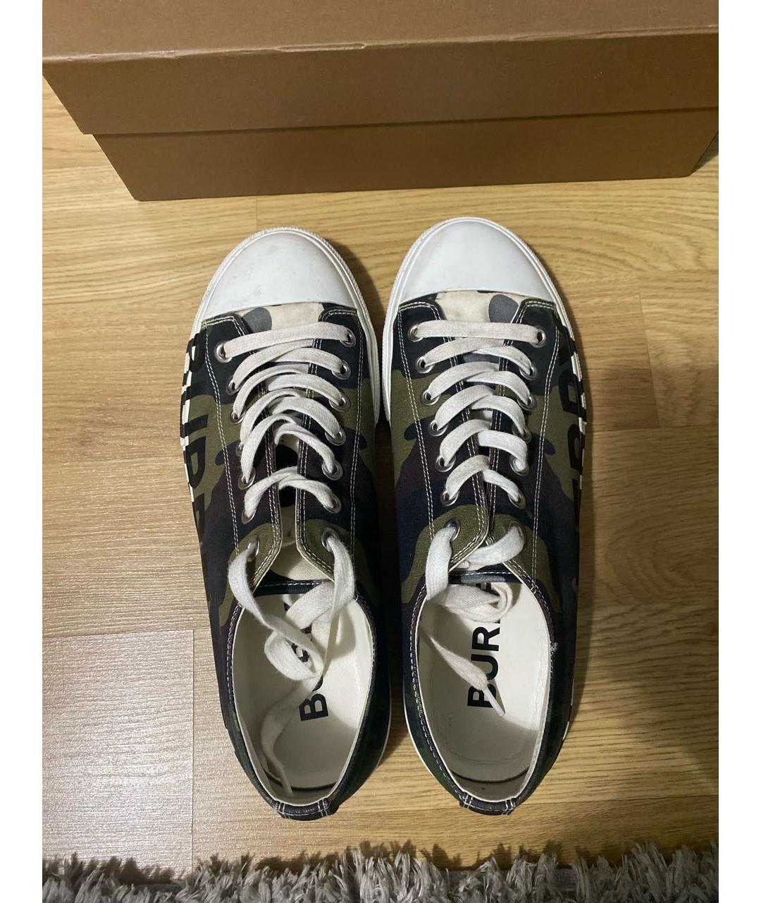 BURBERRY Текстильные низкие кроссовки / кеды, фото 3