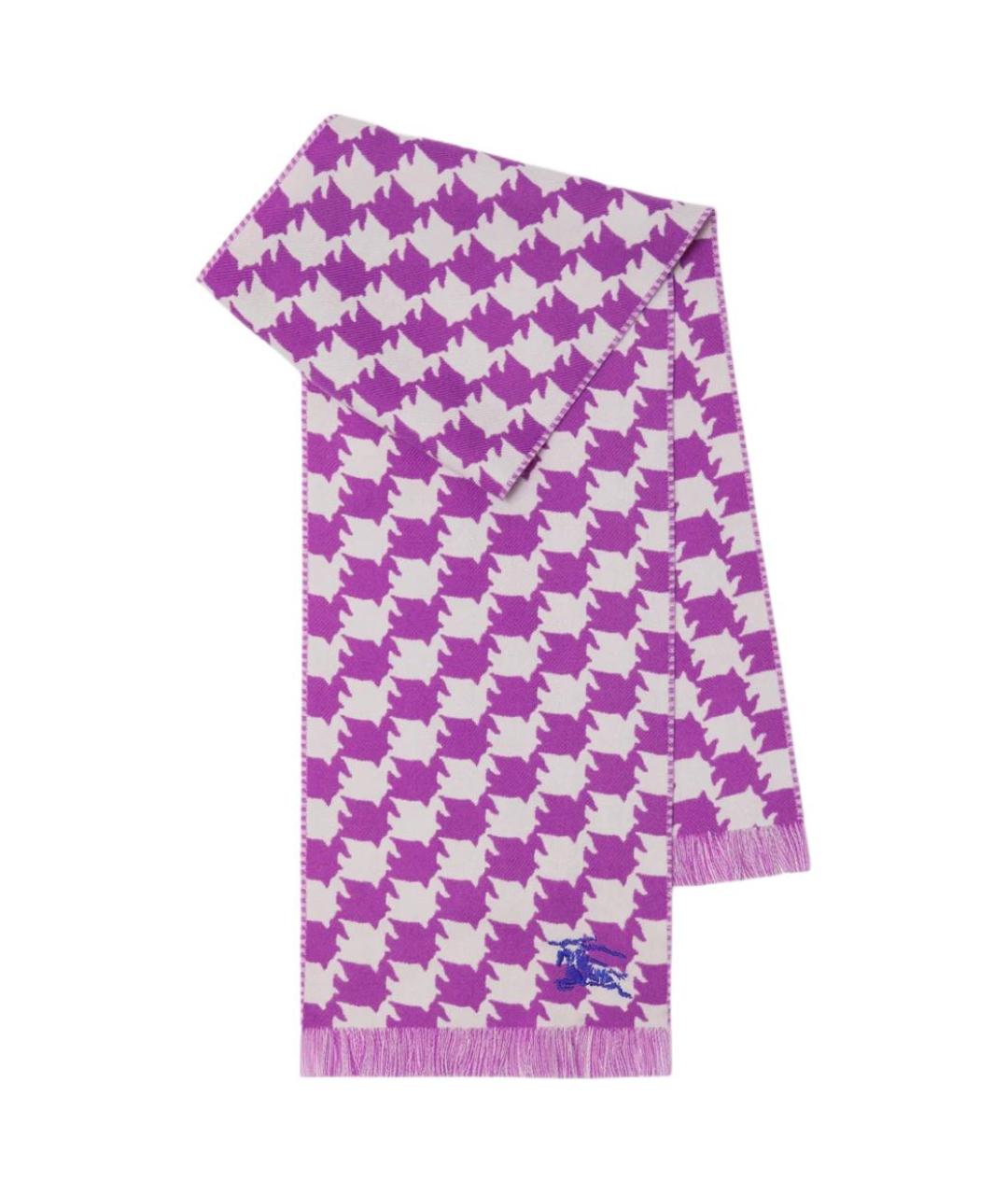 BURBERRY Фиолетовый шерстяной шарф, фото 2
